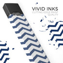 Navy and White Chevron Stripes - Premium Decal Protective Skin-Wrap Sticker compatible with the Juul Labs vaping device