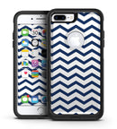 Navy and White Chevron Stripes - iPhone 7 or 7 Plus Commuter Case Skin Kit
