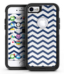 Navy and White Chevron Stripes - iPhone 7 or 7 Plus Commuter Case Skin Kit