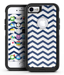 Navy and White Chevron Stripes - iPhone 7 or 8 OtterBox Case & Skin Kits