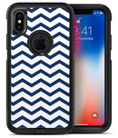Navy and White Chevron Stripes - iPhone X OtterBox Case & Skin Kits