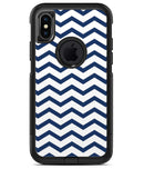 Navy and White Chevron Stripes - iPhone X OtterBox Case & Skin Kits