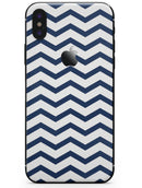 Navy and White Chevron Stripes - iPhone X Skin-Kit
