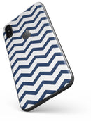 Navy and White Chevron Stripes - iPhone X Skin-Kit