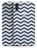 Navy and White Chevron Stripes - iPhone X Skin-Kit