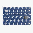 Navy and White Micro Anchors - Premium Protective Decal Skin-Kit for the Apple Credit Card