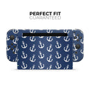 Navy and White Micro Anchors // Skin Decal Wrap Kit for Nintendo Switch Console & Dock, Joy-Cons, Pro Controller, Lite, 3DS XL, 2DS XL, DSi, or Wii - Vinyl Skin Wrap for Nintendo Switch 2, OLED, Lite, Pro Controller, Wii & Classic Handhelds