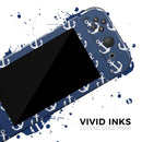 Navy and White Micro Anchors // Skin Decal Wrap Kit for Nintendo Switch Console & Dock, Joy-Cons, Pro Controller, Lite, 3DS XL, 2DS XL, DSi, or Wii - Vinyl Skin Wrap for Nintendo Switch 2, OLED, Lite, Pro Controller, Wii & Classic Handhelds