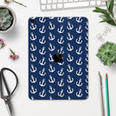 Navy and White Micro Anchors - Full Body Skin Decal for the Apple iPad Pro 12.9", 11", 10.5", 9.7", Air or Mini (All Models Available)