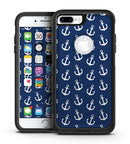 Navy and White Micro Anchors - iPhone 7 or 7 Plus Commuter Case Skin Kit