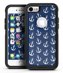 Navy and White Micro Anchors - iPhone 7 or 8 OtterBox Case & Skin Kits