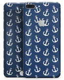 Navy and White Micro Anchors - Skin-kit for the iPhone 8 or 8 Plus
