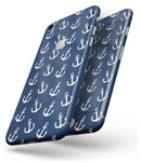 Navy and White Micro Anchors - Skin-kit for the iPhone 8 or 8 Plus
