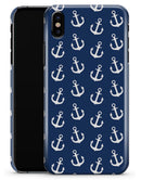 Navy and White Micro Anchors - iPhone X Clipit Case