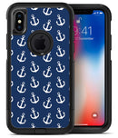 Navy and White Micro Anchors - iPhone X OtterBox Case & Skin Kits