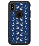 Navy and White Micro Anchors - iPhone X OtterBox Case & Skin Kits