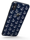 Navy and White Micro Anchors - iPhone X Skin-Kit
