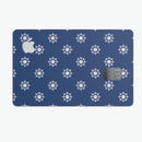 Navy and Whtie Micro Ship Wheels  - Premium Protective Decal Skin-Kit for the Apple Credit Card