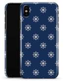 Navy and Whtie Micro Ship Wheels  - iPhone X Clipit Case