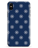 Navy and Whtie Micro Ship Wheels  - iPhone X Clipit Case