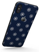 Navy and Whtie Micro Ship Wheels  - iPhone X Skin-Kit