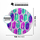 Neon Blurry Hexagons// WaterProof Rubber Foam Backed Anti-Slip Mouse Pad for Home Work Office or Gaming Computer Desk
