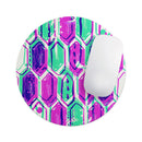 Neon Blurry Hexagons// WaterProof Rubber Foam Backed Anti-Slip Mouse Pad for Home Work Office or Gaming Computer Desk