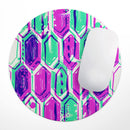Neon Blurry Hexagons// WaterProof Rubber Foam Backed Anti-Slip Mouse Pad for Home Work Office or Gaming Computer Desk