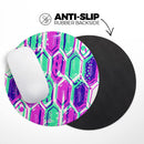 Neon Blurry Hexagons// WaterProof Rubber Foam Backed Anti-Slip Mouse Pad for Home Work Office or Gaming Computer Desk