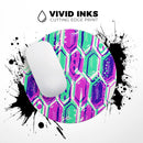 Neon Blurry Hexagons// WaterProof Rubber Foam Backed Anti-Slip Mouse Pad for Home Work Office or Gaming Computer Desk