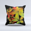 Neon Blurry Translucent Flowers ink-Fuzed Decorative Throw Pillow