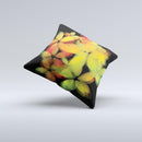 Neon Blurry Translucent Flowers ink-Fuzed Decorative Throw Pillow