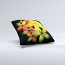 Neon Blurry Translucent Flowers ink-Fuzed Decorative Throw Pillow