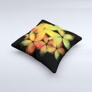 Neon Blurry Translucent Flowers ink-Fuzed Decorative Throw Pillow