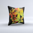 Neon Blurry Translucent Flowers ink-Fuzed Decorative Throw Pillow