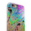 Neon Color Fushion with Black splatters iPhone 6/6s or 6/6s Plus 2-Piece Hybrid INK-Fuzed Case
