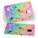 Neon Color Fushion with Black splatters - Premium Protective Decal Skin-Kit for the Apple Credit Card