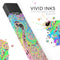 Neon Color Fushion with Black splatters - Premium Decal Protective Skin-Wrap Sticker compatible with the Juul Labs vaping device