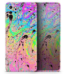 Neon Color Fushion with Black splatters - Premium Vinyl Skin Decal for Samsung Galaxy S25 Ultra, S24, S23, S22 & All Galaxy S Models