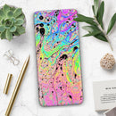 Neon Color Fushion with Black splatters - Premium Vinyl Skin Decal for Samsung Galaxy S25 Ultra, S24, S23, S22 & All Galaxy S Models