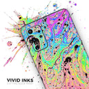 Neon Color Fushion with Black splatters - Premium Vinyl Skin Decal for Samsung Galaxy S25 Ultra, S24, S23, S22 & All Galaxy S Models