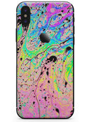 Neon Color Fushion with Black splatters - iPhone X Skin-Kit