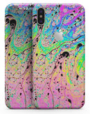 Neon Color Fushion with Black splatters - iPhone X Skin-Kit