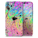 Neon Color Fushion with Black splatters - Vinyl Skin Wrap for iPhone 17 Pro Max, 17 Pro, 17 Air, 17, 16 & All Models — Soft Matte or Ultra Gloss