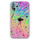 Neon Color Fushion with Black splatters - Vinyl Skin Wrap for iPhone 17 Pro Max, 17 Pro, 17 Air, 17, 16 & All Models — Soft Matte or Ultra Gloss