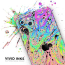 Neon Color Fushion with Black splatters - Vinyl Skin Wrap for iPhone 17 Pro Max, 17 Pro, 17 Air, 17, 16 & All Models — Soft Matte or Ultra Gloss