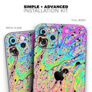 Neon Color Fushion with Black splatters - Vinyl Skin Wrap for iPhone 17 Pro Max, 17 Pro, 17 Air, 17, 16 & All Models — Soft Matte or Ultra Gloss