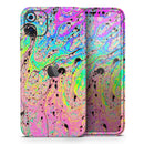 Neon Color Fushion with Black splatters - Vinyl Skin Wrap for iPhone 17 Pro Max, 17 Pro, 17 Air, 17, 16 & All Models — Soft Matte or Ultra Gloss