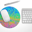 Neon Color Swirls// WaterProof Rubber Foam Backed Anti-Slip Mouse Pad for Home Work Office or Gaming Computer Desk