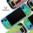 Neon Color Swirls // Vinyl Skin Wrap for Steam Deck OLED & Steam Deck (LCD) — Soft Matte or Ultra Gloss